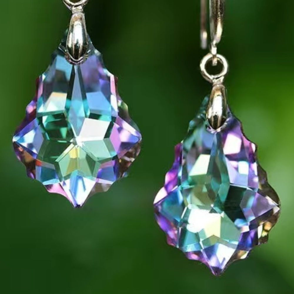 Beautiful Multi-Colored Swarovski Crystal drop earrings